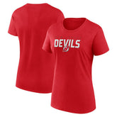 NHL New Jersey Devils Logo Athletic Women's Launch Scoop Neck T-Shirt