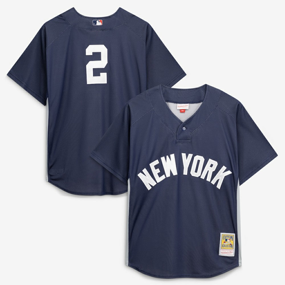 Navy Derek Jeter New York Yankees Mitchell & Ness Authentic Batting Practice Jersey