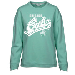 Mint Chicago Cubs Levelwear Women's Fiona Sweep Pullover Sweatshirt