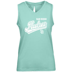 Mint San Diego Padres Levelwear Women's Paisley Sweep V-Neck Tank Top