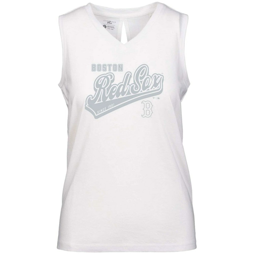 White Boston Red Sox Levelwear Women's Paisley Sweep V-Neck Tank Top