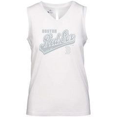 White Boston Red Sox Levelwear Women's Paisley Sweep V-Neck Tank Top