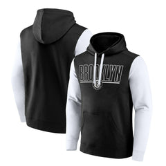 Brooklyn Nets Logo Athletic Outline Colorblock Pullover Hoodie