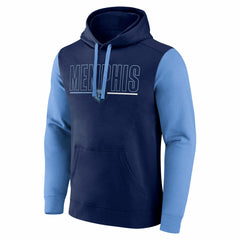 Memphis Grizzlies Logo Athletic Outline Colorblock Pullover Hoodie