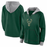 Milwaukee Bucks Logo Athletic Women's Boom Pullover Hoodie