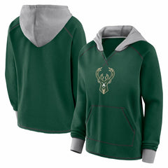 Milwaukee Bucks Logo Athletic Women's Boom Pullover Hoodie