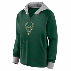 Milwaukee Bucks Logo Athletic Women's Boom Pullover Hoodie