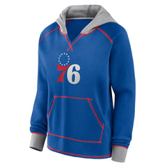 Philadelphia 76ers Logo Athletic Women's Boom Pullover Hoodie