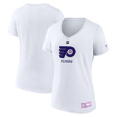 NHL Philadelphia Flyers Fanatics Women's 2024 Hockey Fights Cancer V-Neck T-Shirt
