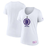 NHL Boston Bruins Fanatics Women's 2024 Hockey Fights Cancer V-Neck T-Shirt