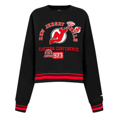 NHL New Jersey Devils Pro Standard Women's Area Code Cropped Pullover Sweatshirt