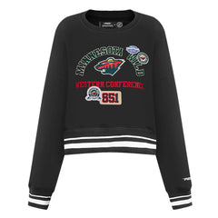NHL Minnesota Wild Pro Standard Women's Area Code Cropped Pullover Sweatshirt