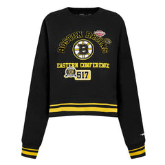 NHL Boston Bruins Pro Standard Women's Area Code Cropped Pullover Sweatshirt