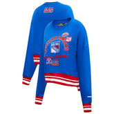 NHL New York Rangers Pro Standard Women's Area Code Cropped Pullover Sweatshirt