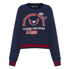 NHL Washington Capitals Pro Standard Women's Area Code Cropped Pullover Sweatshirt
