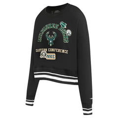 Milwaukee Bucks Pro Standard Women's Area Code Cropped Pullover Sweatshirt