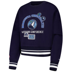 Minnesota Timberwolves Pro Standard Women's Area Code Cropped Pullover Sweatshirt