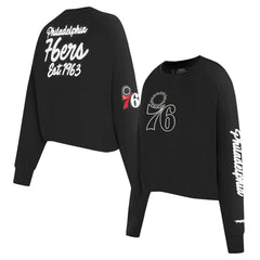Philadelphia 76ers Pro Standard Women's Paint The City Cropped Pullover Sweatshirt