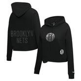 Brooklyn Nets Pro Standard Women's Jewels Cropped Pullover Hoodie