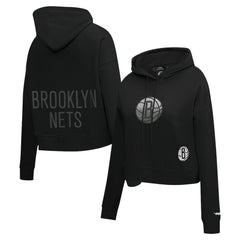 Brooklyn Nets Pro Standard Women's Jewels Cropped Pullover Hoodie