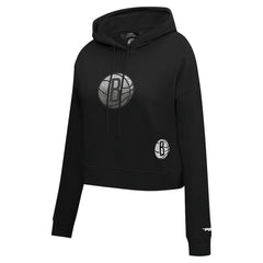 Brooklyn Nets Pro Standard Women's Jewels Cropped Pullover Hoodie