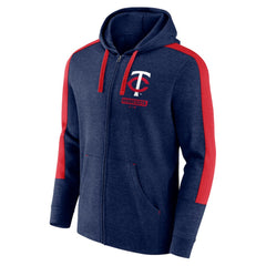 Heather Navy Minnesota Twins Fanatics Gains Fleece Full-Zip Hoodie