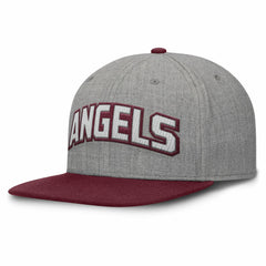 Gray/Maroon Los Angeles Angels Fanatics Elements Felt Chainstitch Snapback Hat