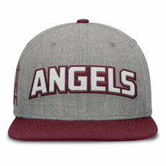 Gray/Maroon Los Angeles Angels Fanatics Elements Felt Chainstitch Snapback Hat