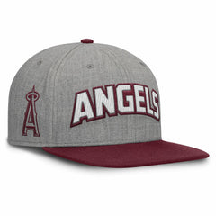 Gray/Maroon Los Angeles Angels Fanatics Elements Felt Chainstitch Snapback Hat