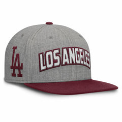 Gray/Maroon Los Angeles Dodgers Fanatics Elements Felt Chainstitch Snapback Hat