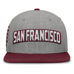 Gray/Maroon San Francisco Giants Fanatics Elements Felt Chainstitch Snapback Hat