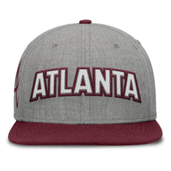 Gray/Maroon Atlanta Braves Fanatics Elements Felt Chainstitch Snapback Hat