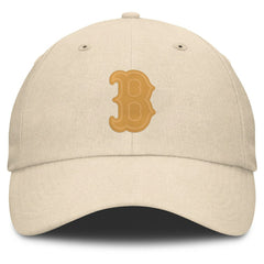 Cream Boston Red Sox Fanatics Front Office Leather Patch Adjustable Hat