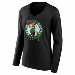 Boston Celtics Women's Primary Logo Long Sleeve V-Neck T-Shirt