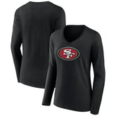 Women's Primary Logo Long Sleeve V-Neck T-Shirt - San Francisco 49ers T-shirts