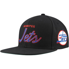 NHL Winnipeg Jets Mitchell & Ness Core Team Script 2.0 Snapback Hat
