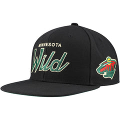 NHL Minnesota Wild Mitchell & Ness Core Team Script 2.0 Snapback Hat