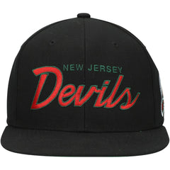 NHL New Jersey Devils Mitchell & Ness Core Team Script 2.0 Snapback Hat