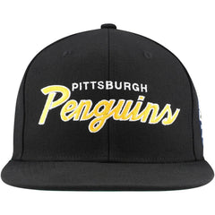 NHL Pittsburgh Penguins Mitchell & Ness Core Team Script 2.0 Snapback Hat