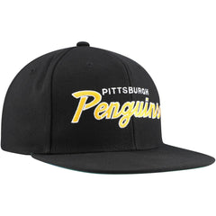 NHL Pittsburgh Penguins Mitchell & Ness Core Team Script 2.0 Snapback Hat
