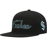 NHL Seattle Kraken Mitchell & Ness Core Team Script 2.0 Snapback Hat