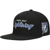 NHL Tampa Bay Lightning Mitchell & Ness Core Team Script 2.0 Snapback Hat