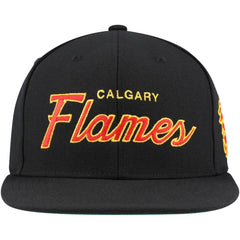 NHL Calgary Flames Mitchell & Ness Core Team Script 2.0 Snapback Hat