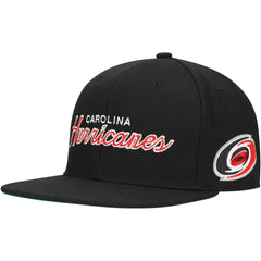 NHL Carolina Hurricanes Mitchell & Ness Core Team Script 2.0 Snapback Hat