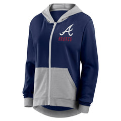 Navy Atlanta Braves Fanatics Women's Hit It French Terry Full-Zip Hoodie