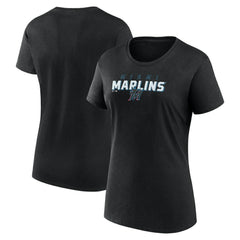 Black Miami Marlins Fanatics Women's Lean T-Shirt