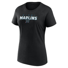 Black Miami Marlins Fanatics Women's Lean T-Shirt