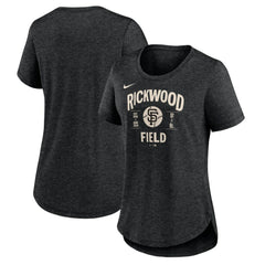 Heather Black San Francisco Giants Nike Women's 2024 Rickwood Classic Tribute Tri-Blend T-Shirt