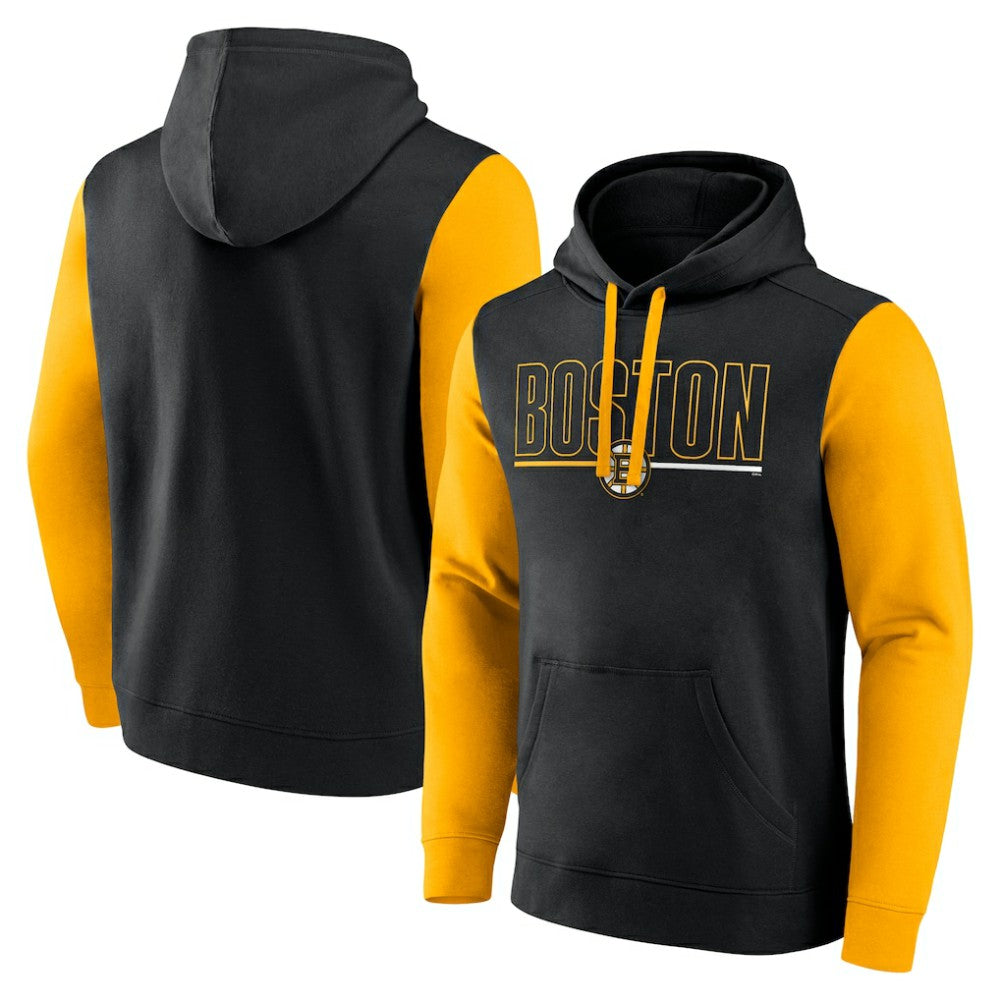 NHL Boston Bruins Logo Athletic Deliver Fleece Pullover Hoodie