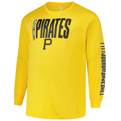 Gold Pittsburgh Pirates Profile Big & Tall Two-Hit Long Sleeve T-Shirt